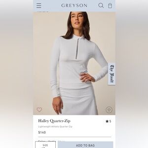 Greyson Women's White Long Sleeve Quarter-Zip Top